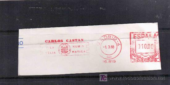Sellos: FRANQUEO MECANICO MADRID FILATELIA NUMISMATICA CASTAN - Foto 1