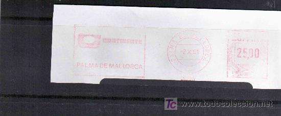 Sellos: FRANQUEO MECANICO PALMA DE MALLORCA CONTINENTE - Foto 1