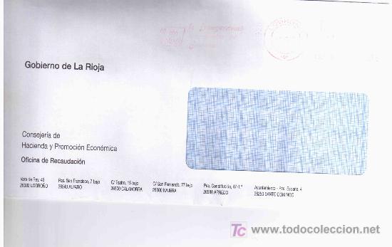 Sellos: FRANQUEO MECANICO LA RIOJA LOGRO&Ntilde;O CORREOS - Foto 1