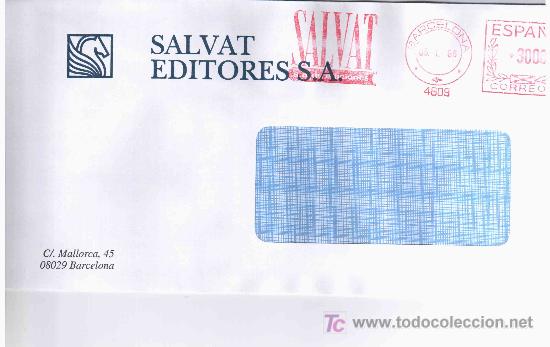 Sellos: FRANQUEO MECANICO BARCELONA EDOITORIAL SALVAT - Foto 1