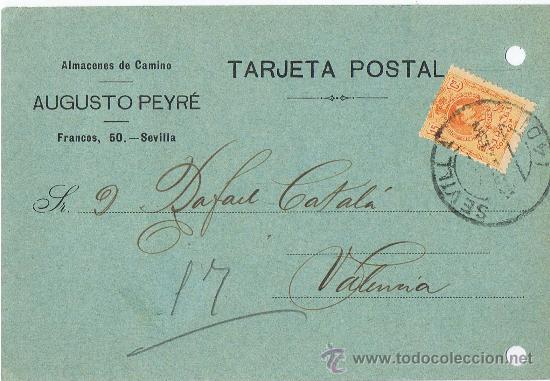 Sellos: Circulado Sevilla Valencia 1921 - Foto 1