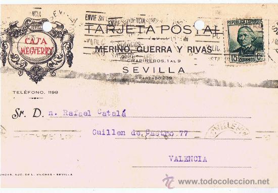 Sellos: Circulado Sevilla Valencia 1935 - Foto 1