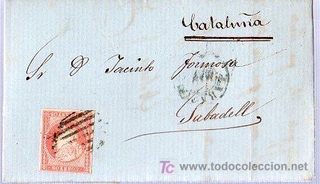 Sellos: CARTA DIRIGIDA DE ZARAGOZA A SABADELL. - Foto 1