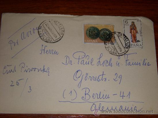 Sellos: Sobre del a&ntilde;o 1969 - Foto 1