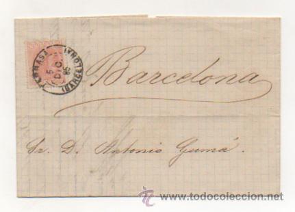 Sellos: CARTA CIRCULADA DE TARRASSA A BARCELONA EN EL A&Ntilde;O 1885. - Foto 1