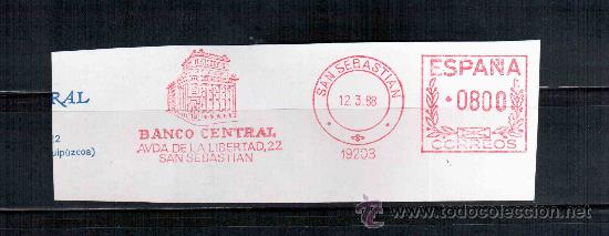 Sellos: FRANQUEO MECANICO SAN SEBASTIAN BANCO CENTRAL - Foto 1