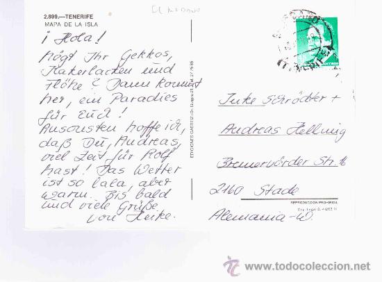 Sellos: CANARIAS TENERIFE POSTAL CON MAT EL MEDANO - Foto 1