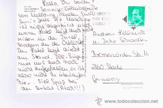 Sellos: MALLORCA POSTAL CON MAT PORTO CRISTO BALEARES - Foto 1