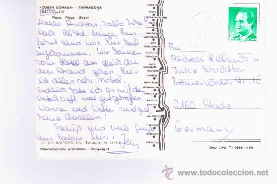 Sellos: POSTAL CON MAT SALOU TARRAGONA - Foto 1