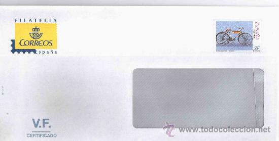 Francobolli: SERVICIO FILATELICO SOBRE ENTERO POSTAL FRANQUICIA SELLO SF BICICLETA MODELO UNIPAPEL 2004