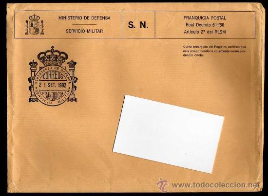 Francobolli: FRANQUICIA DEL MINISTERIO DE DEFENSA - SERVICIO MILITAR 1992
