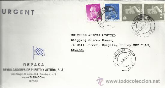 Sellos: TARRAGONA CC URGENTE A INGLATERRA 1991 - Foto 1
