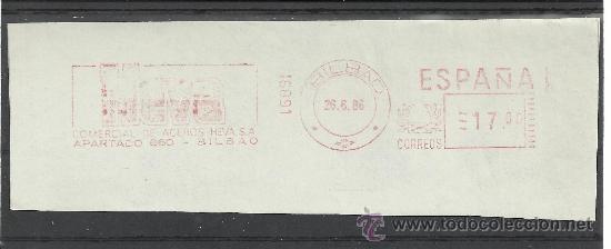 Sellos: FRANQUEO MECANICO BILAO 1986 ACEROS HEVA - Foto 1