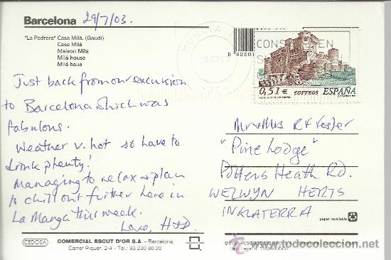 Sellos: MURCIA TP CON SELLO CASTILLO DE CUELLAS SEGOVIA - Foto 1