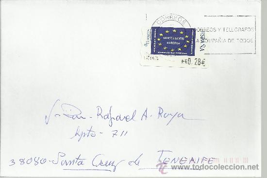 Sellos: VALENCIA ATM ETIQUETA CONSTITUCION EUROPEA EN CC - Foto 1