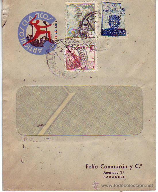 Sellos: circulado sabadell - a&ntilde;os 40 - Foto 1
