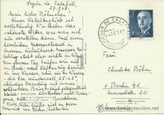 Sellos: Tp con mat SEGUR DE CALAFELL TARRAGONA 1963 - Foto 1