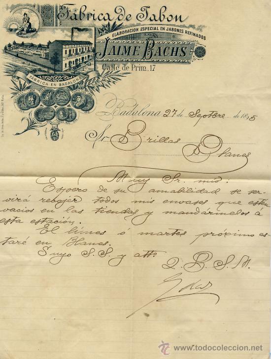 Sellos: 1895. SOBRE PUBLICITARIO BADALONA - Foto 2