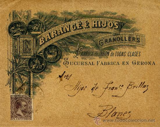 Francobolli: 1899. SOBRE PUBLICITARIO DE GRANOLLERS