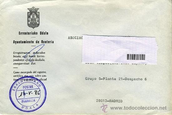 Briefmarken: franquicia 1986 - ayuntamiento de errenteria / gipuzkoa -&iquest;BUSCAS OTRO DE LUGAR?