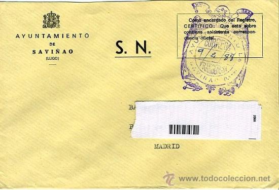 Stamps: franquicia 1988 - ayuntamiento de savi&ntilde;ao / lugo -&iquest;BUSCAS OTRO DE LUGAR?