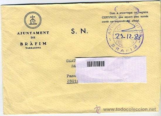 Stamps: franquicia 1988 - ayuntamiento de br&agrave;fim / tarragona -&iquest;BUSCAS OTRO DE LUGAR?