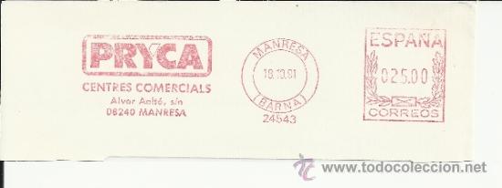 Sellos: FRANQUEO MECANICO MANRESA BARCELONA PRYCA - Foto 1