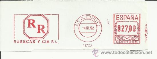 Sellos: FRANQUEO MECANICO MADRID RUESCAS Y CIA - Foto 1