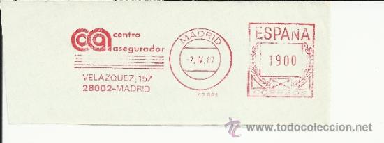 Sellos: FRANQUEO MECANICO MADRID CENTRO ASEGURADOR - Foto 1