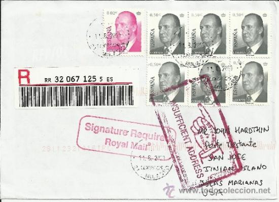 Sellos: ESPA&Ntilde;A CC CERTIFICADA A ISLAS MARIANAS CON MARCAS DEVOLUCION - Foto 1