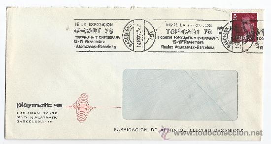 Briefmarken: SOBRE CIRCULADO-EXPOSICION TOP-CART 78-MATASELLOS DE RODILLO