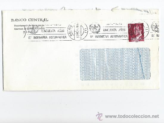 Briefmarken: SOBRE CIRCULADO-50 A&Ntilde;OS INGENIERIA AERONAUTICA-MATASELLOS DE RODILLO