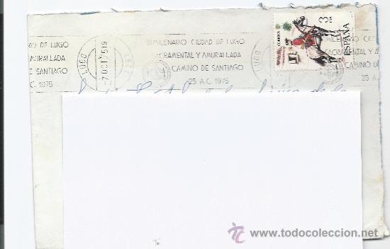 Stamps: SOBRE CIRCULADO-BIMILENARIO CIUDAD DE LUGO-MATASELLOS DE RODILLO