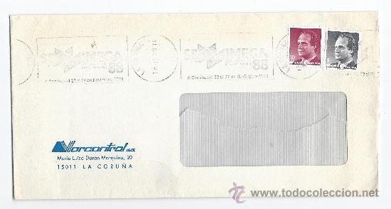 Briefmarken: SOBRE CIRCULADO-SALON SEHIMEGA 88-MATASELLOS DE RODILLO