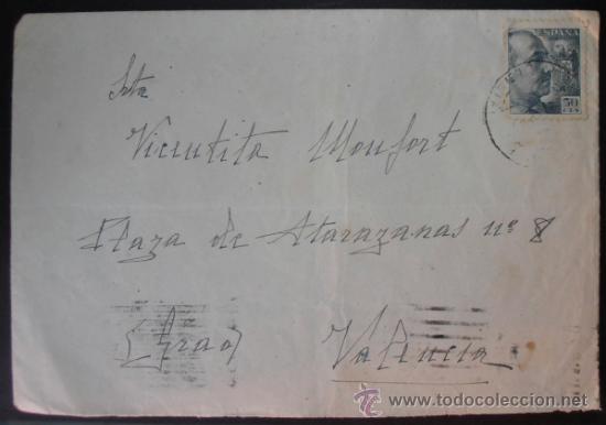 Sellos: (87) SOBRE CON SELLO, AL GRAO, VALENCIA, CONSERVACION: - Foto 1
