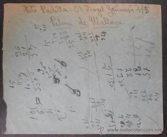 Sellos: (255) SOBRE CON SELLO, DE MALLORCA A VALENCIA, CONSERVACION: - Foto 2