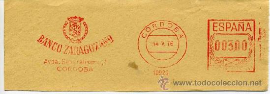 Selos: franqueo mecanico 10920 . 1976 - banco zaragozano / cordoba - le&oacute;n fauna