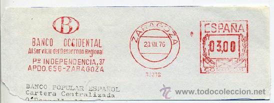 Stamps: franqueo mecanico 10316 - 1976 - banco occidental / zaragoza