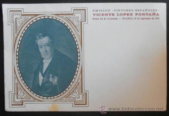 Francobolli: (5225)TARJETA FILATELICA,VICENTE LOPEZ PORTA&Ntilde;A,VALENCIA,1973,CONSERVACION: