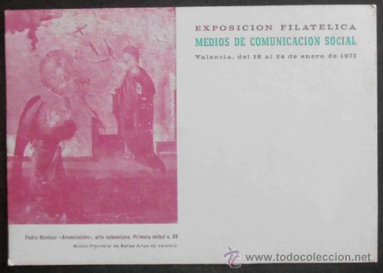 Francobolli: (5226)TARJETA FILATELICA,MEDIOS DE COMUNICACION SOCIAL,VALENCIA,1971,CONSERVACION: