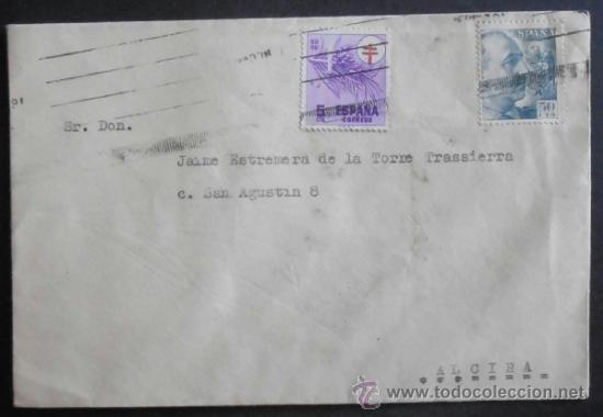 Francobolli: (5266)SOBRE CON SELLO,DESTINO ALCIRA,VALENCIA,CONSERVACION: