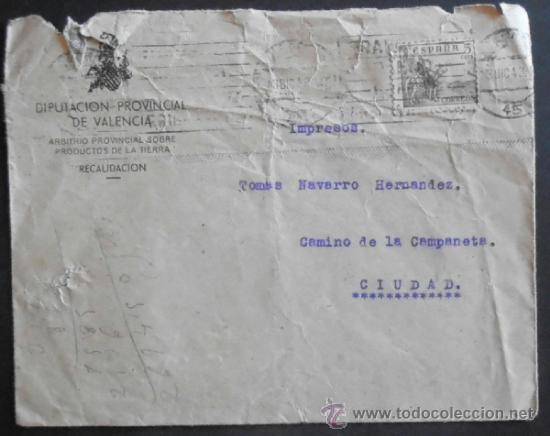 Francobolli: (5288)SOBRE CON SELLO,DIPUTACION PROVINCIAL DE VALENCIA,CONSERVACION: