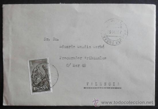 Sellos: (5357)SOBRE CON SELLO,DE CALLOSA DE ENSARRIA A VALENCIA,1962,CONSERVACION: