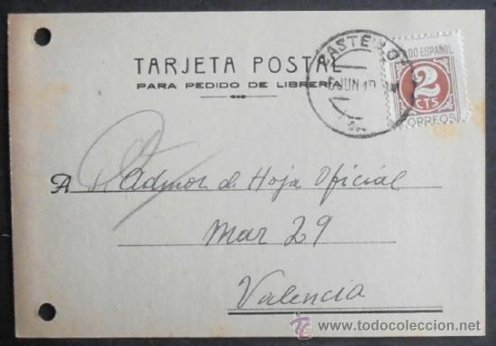 Stamps: (5469)TARJETA POSTAL,KIOSCOS UNIVERSAL Y CENTRAL,CASTELLON A VALENCIA,1940,CONSERVACION: