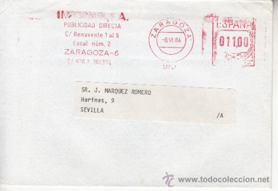 Sellos: franqueo mecanico 13247 zaragoza, colaboradora, - Foto 1