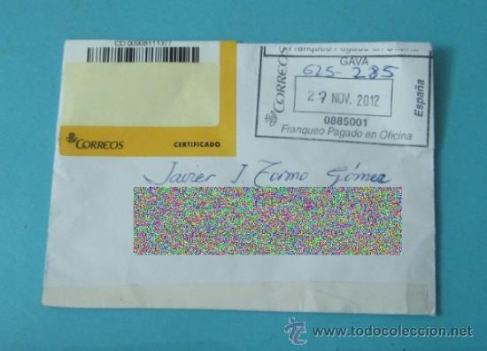 Sellos: SOBRE CON CERTIFICADO OFICINA GAVA - Foto 1
