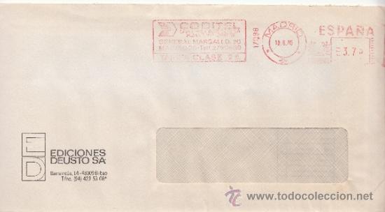Sellos: franqueo mecanico 17098 madrid, colaboradora, ediciones deusto, s.a., - Foto 1