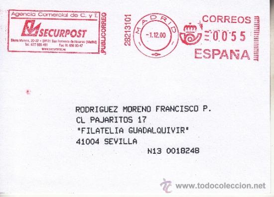 Sellos: franqueo mecanico ,28213101 modificado madrid, colaboradora, - Foto 1