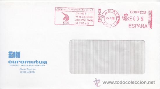 Sellos: franqueo mecanico ,28009025 modificado madrid, colaboradora, euromutua seguros y reaseguros a prima - Foto 1
