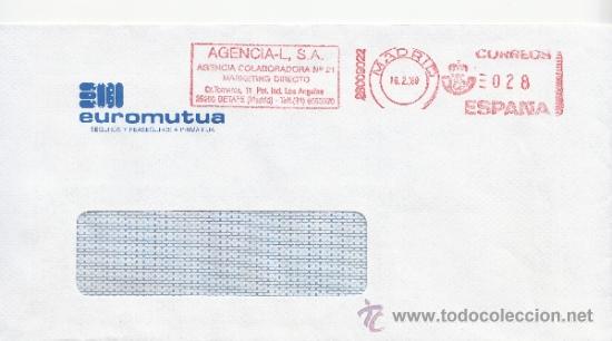 Sellos: franqueo mecanico ,28009022 madrid, colaboradora, euromutua seguros y reaseguros a prima fija - Foto 1